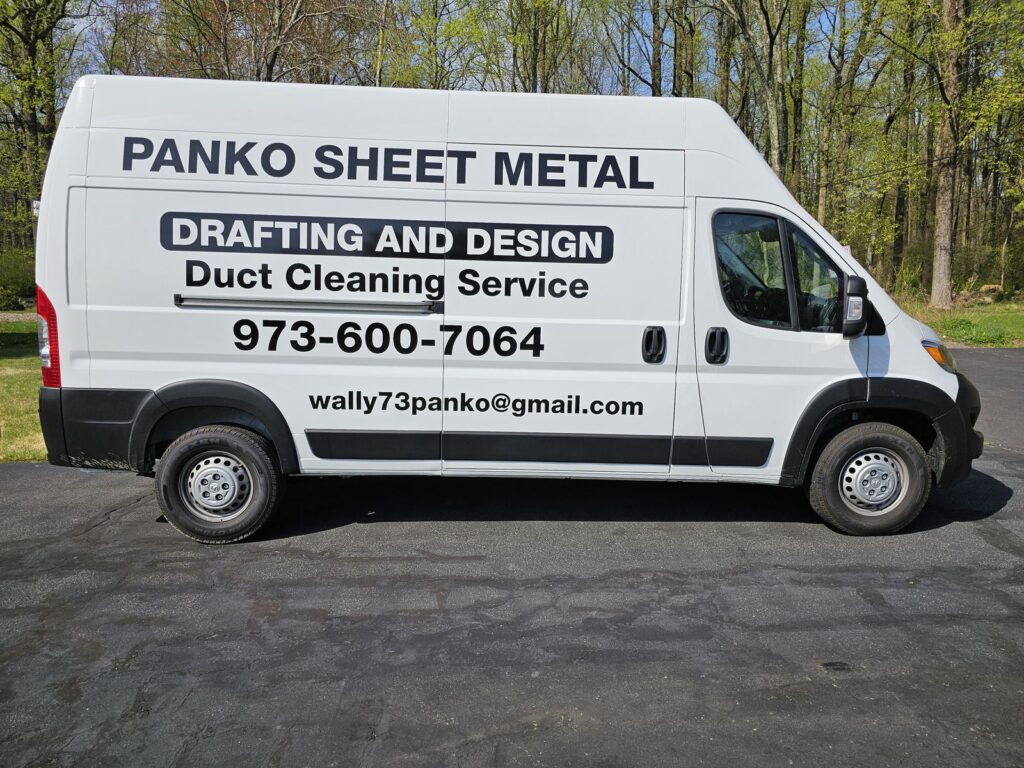 Panko Sheet Metal van lettering, done when the company was based in Hackettstown NJ